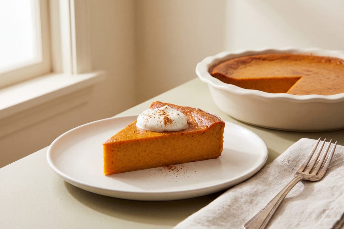 Crustless Protein Pumpkin Pie with Cottage Cheese