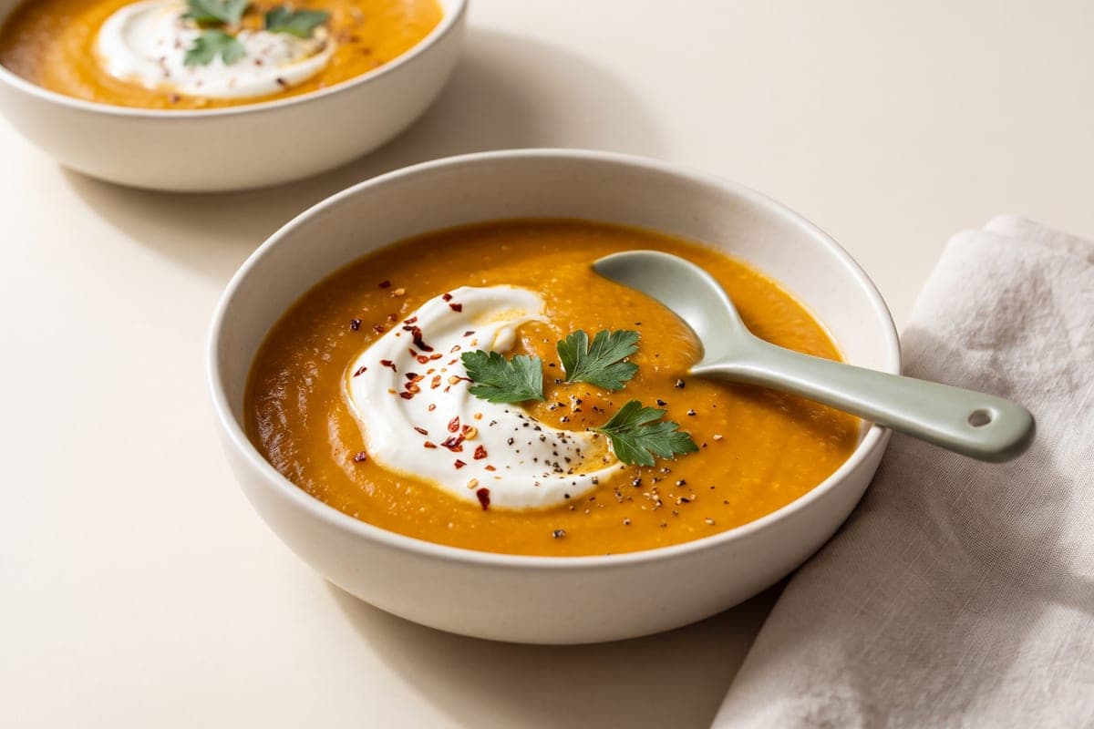 High-Protein Red Lentil Soup with Butternut Squash